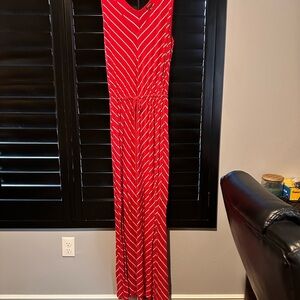 Red and White Striped Dress